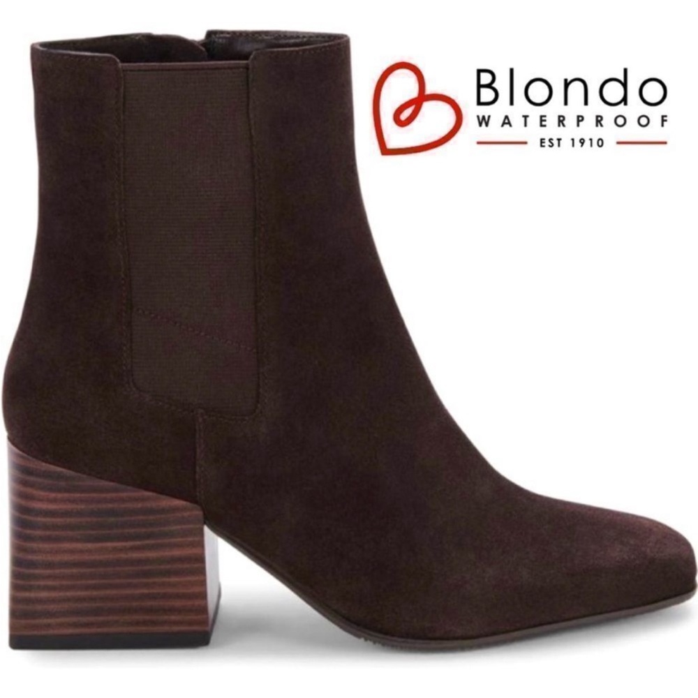 Blondo Selena Waterproof Suede Boots size 11 Brown square toe